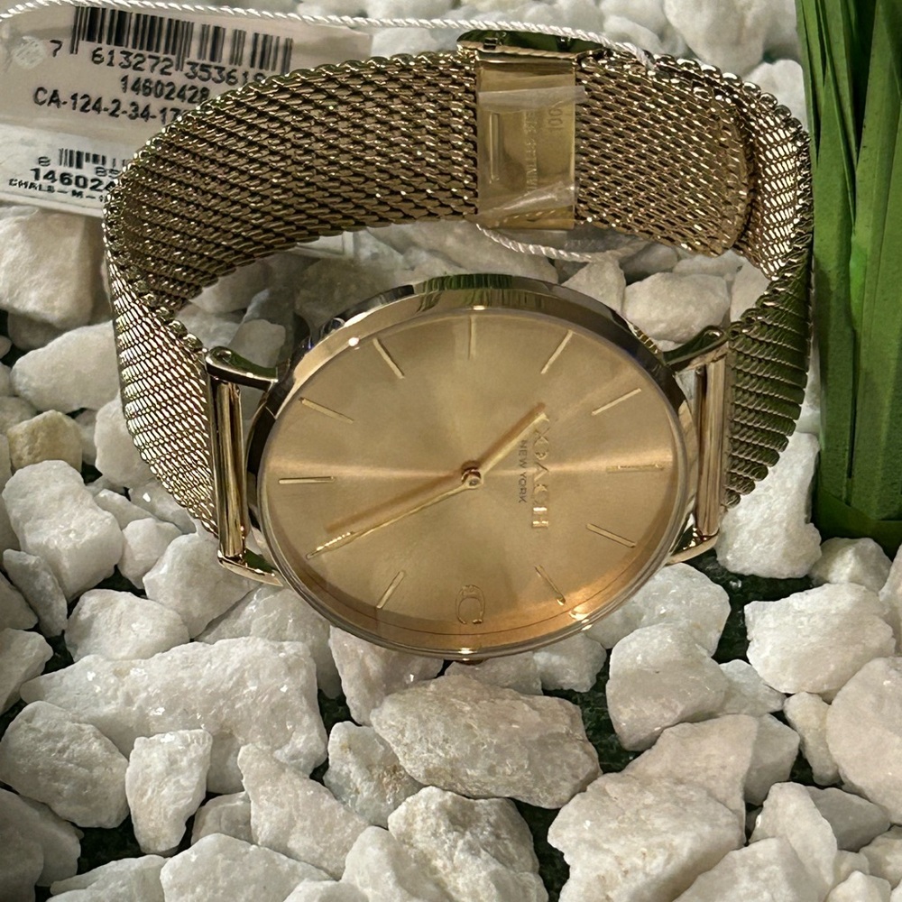 Coach Men's Charles Gold-Tone Stainless Steel Mesh Bracelet Watch 41mm - Picture 12 of 16